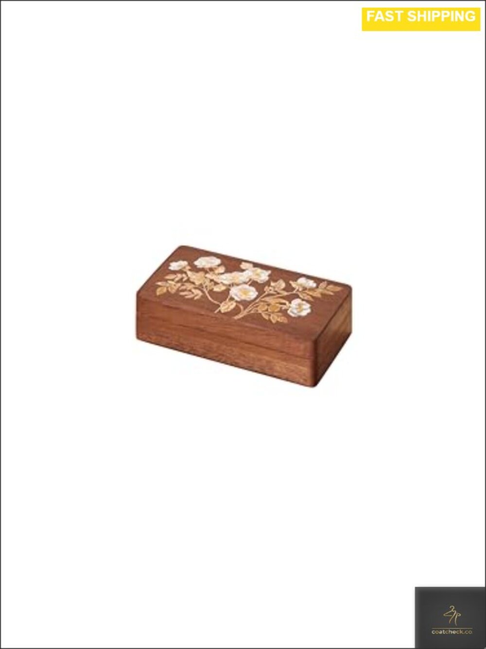 Solid Wood Jewelry Box Organizer with Brass Lock Velvet Lining Travel Case